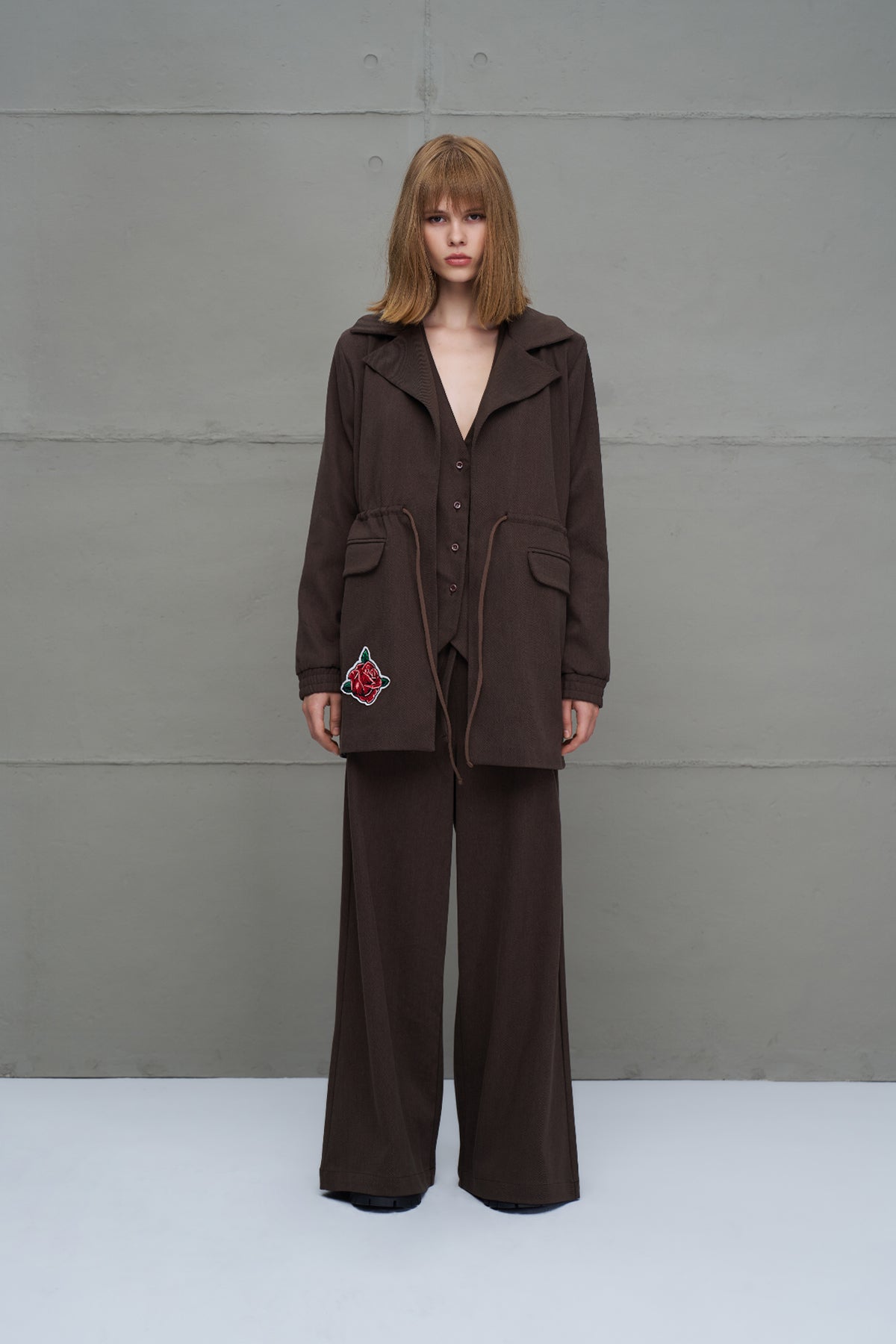 Kahverengi Baskili Ceket 18211