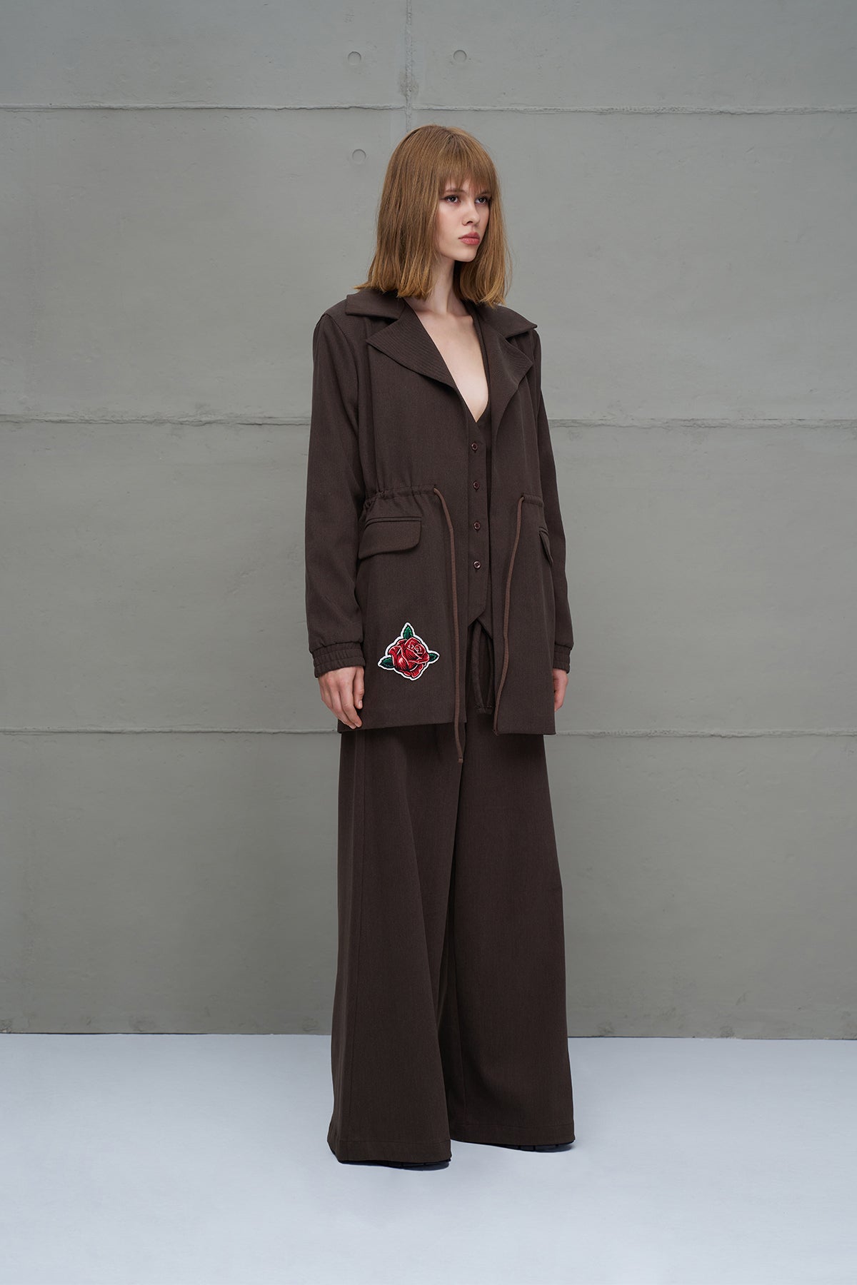 Kahverengi Baskili Ceket 18211