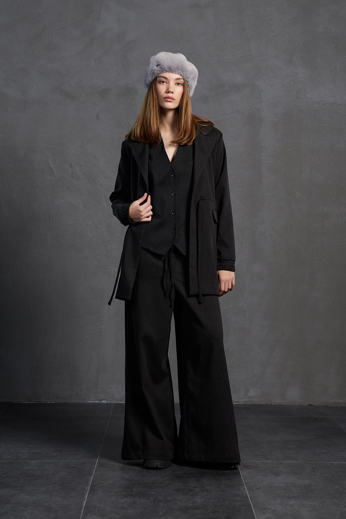 Siyah Baskili Ceket 18211