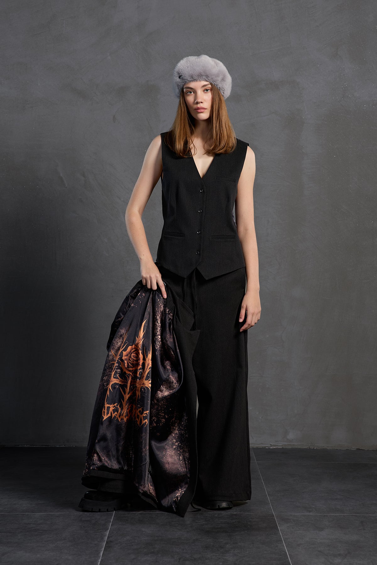 Siyah Baskili Ceket 18211