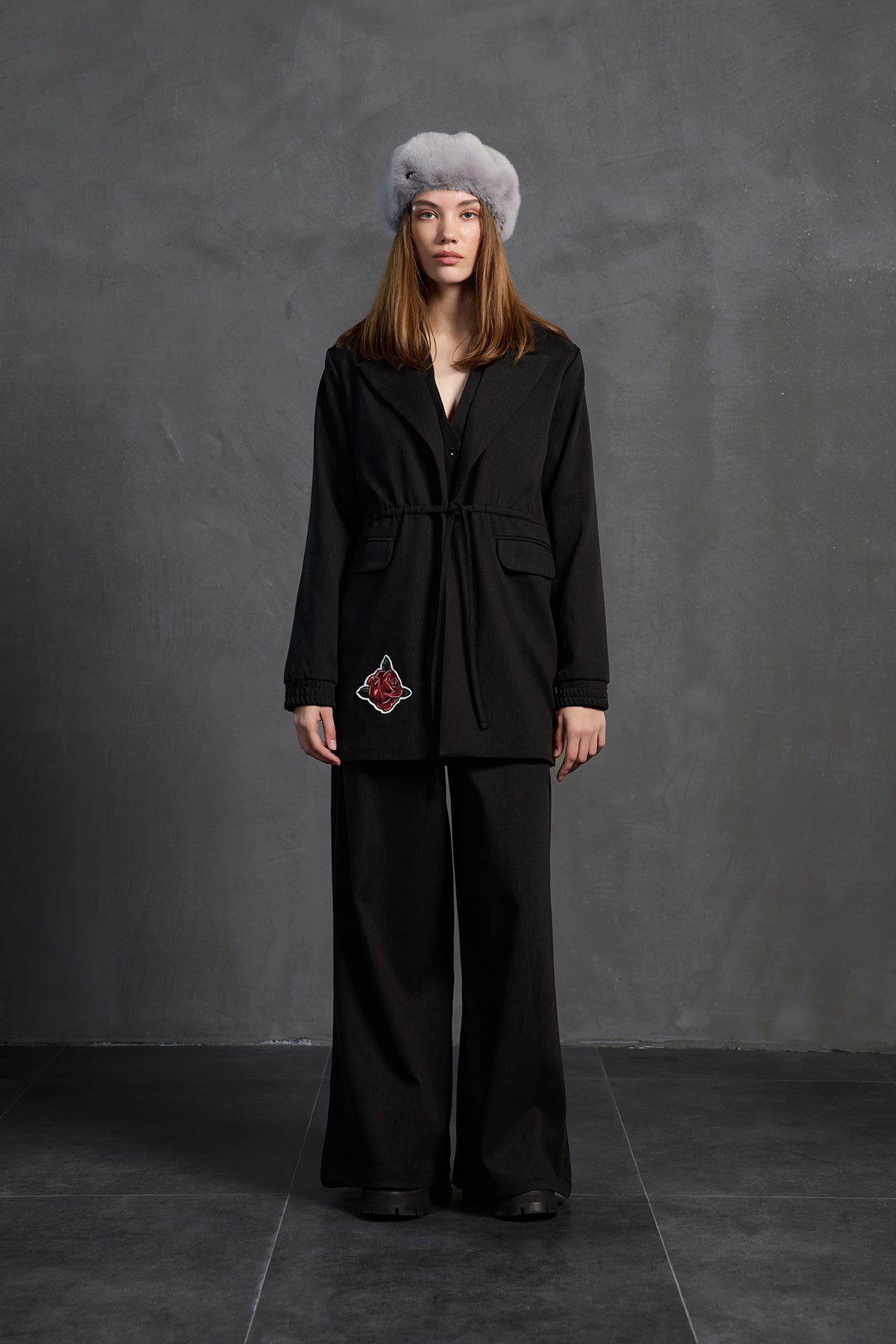 Siyah Baskili Ceket 18211