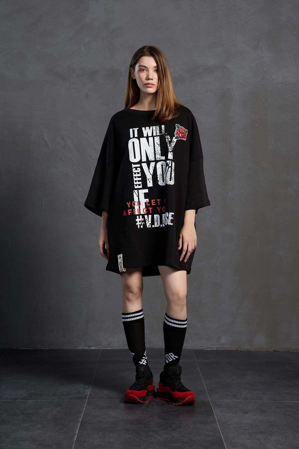 Siyah Oversize Sweatshirt 18215