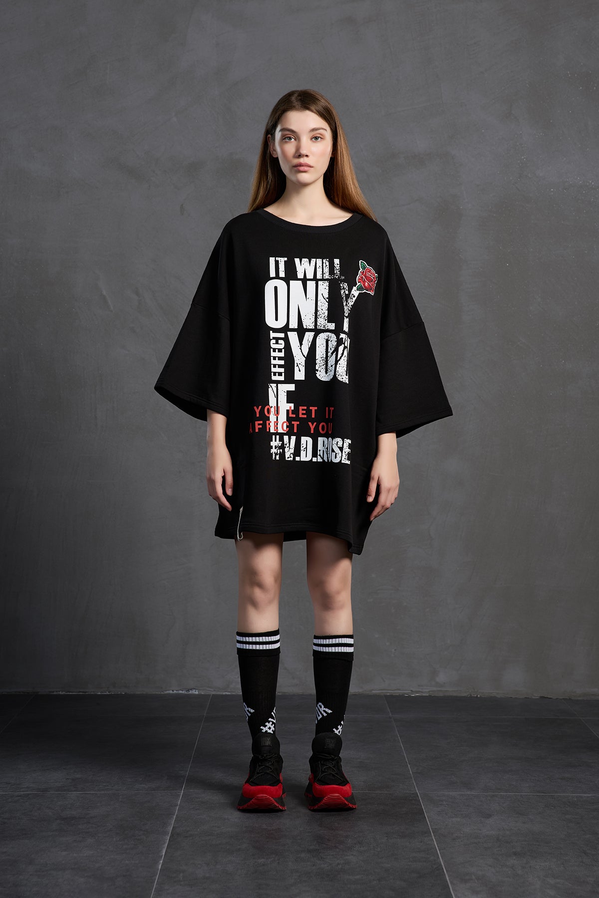 Siyah Oversize Sweatshirt 18215