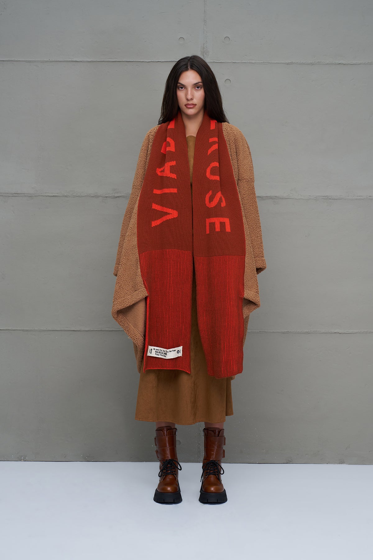 Taba Kürk Görünümlü Oversize Uzun Hirka 18240