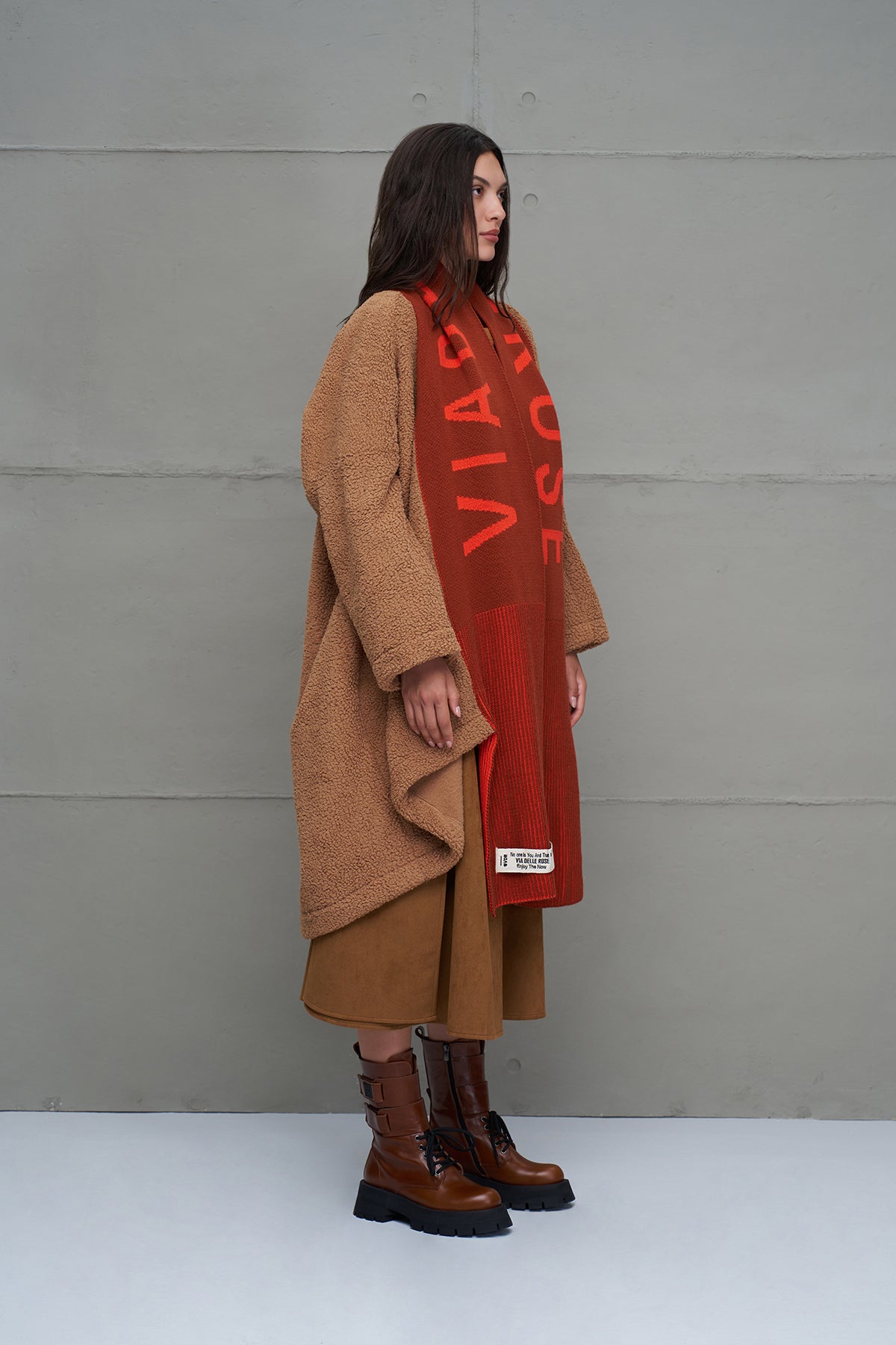 Taba Kürk Görünümlü Oversize Uzun Hirka 18240