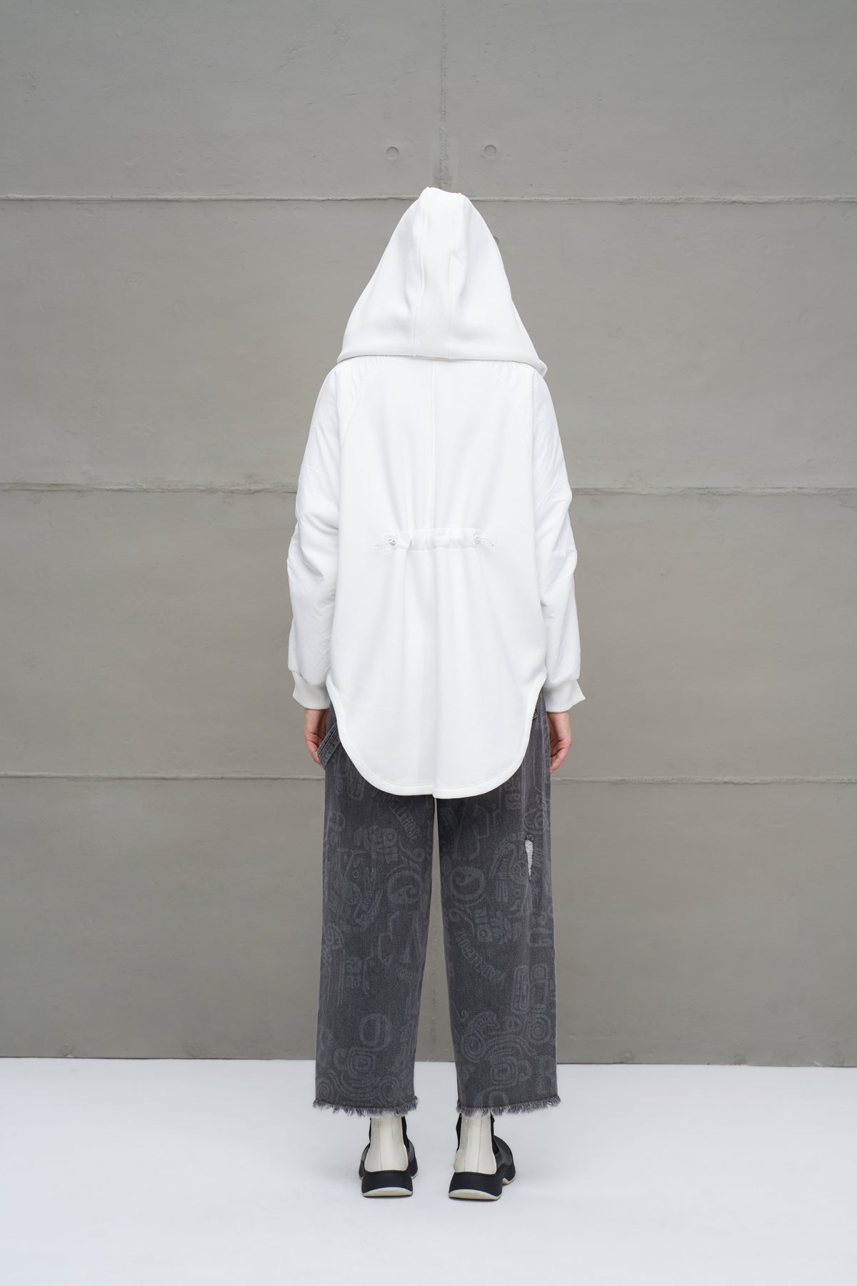 Ekru Kapüsonlu Oversize Sweatshirt 18242