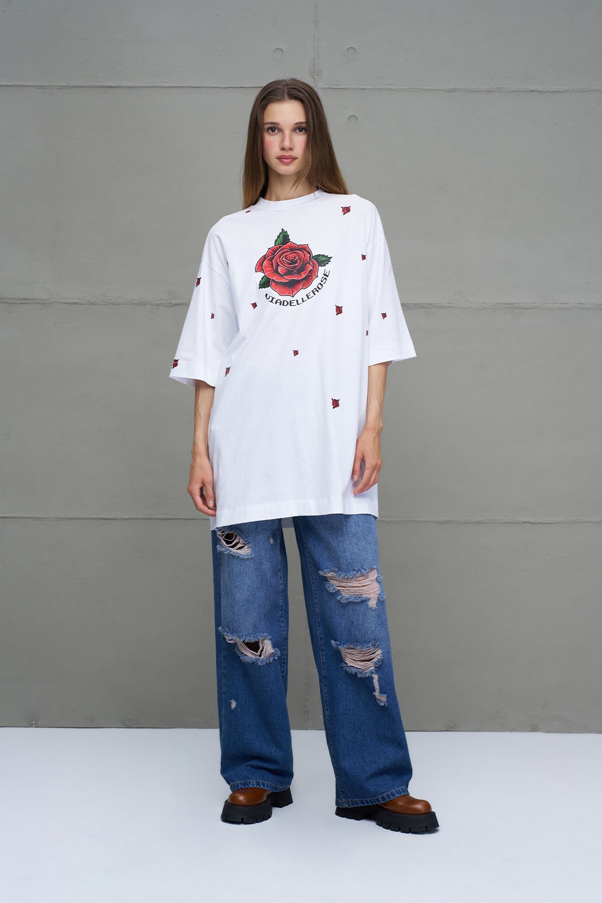 Beyaz Oversize Tunik 18244