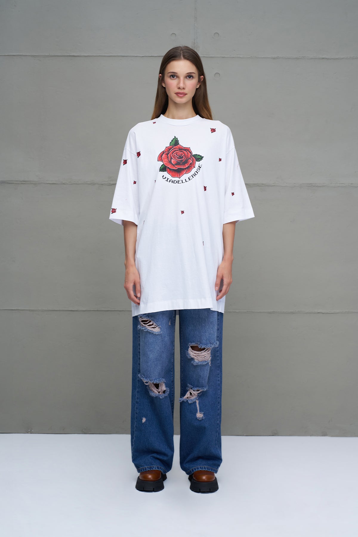 Beyaz Oversize Tunik 18244