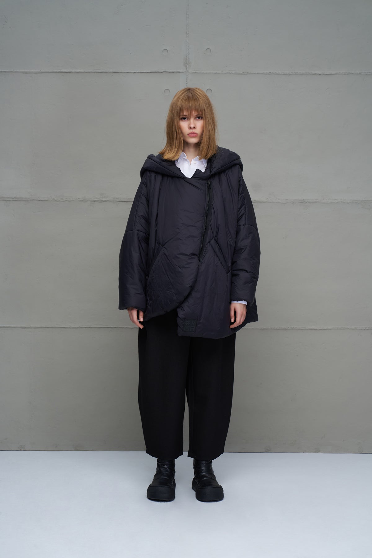 Siyah Asimetrik Oversize Sisme Ceket 18256
