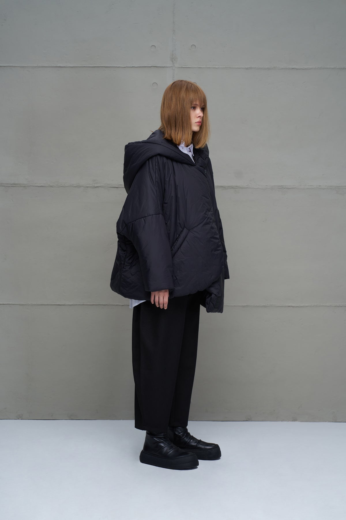 Siyah Asimetrik Oversize Sisme Ceket 18256