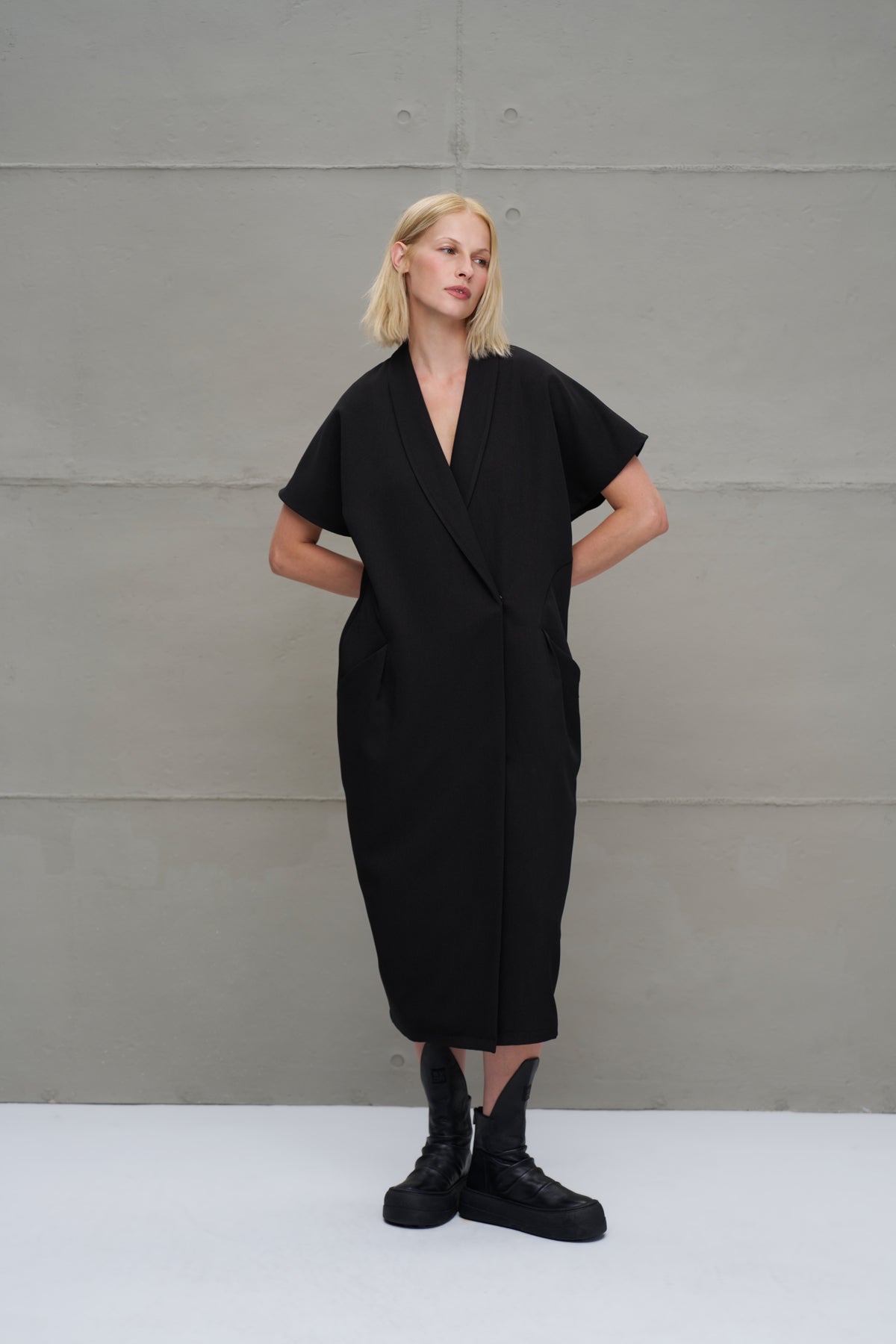 Siyah Oversize Uzun Elbise 18275
