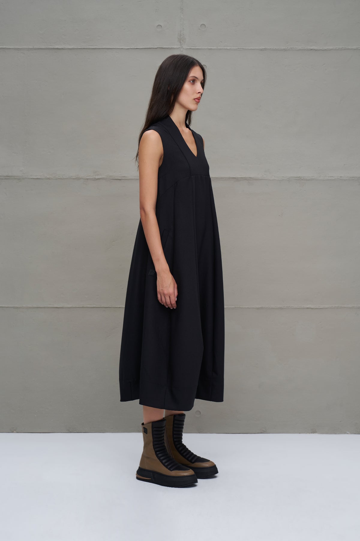 Siyah Balon Formlu Oversize Elbise 18283