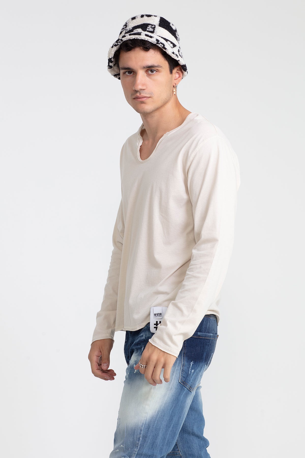 Bej  Uzun T-shirt 1047