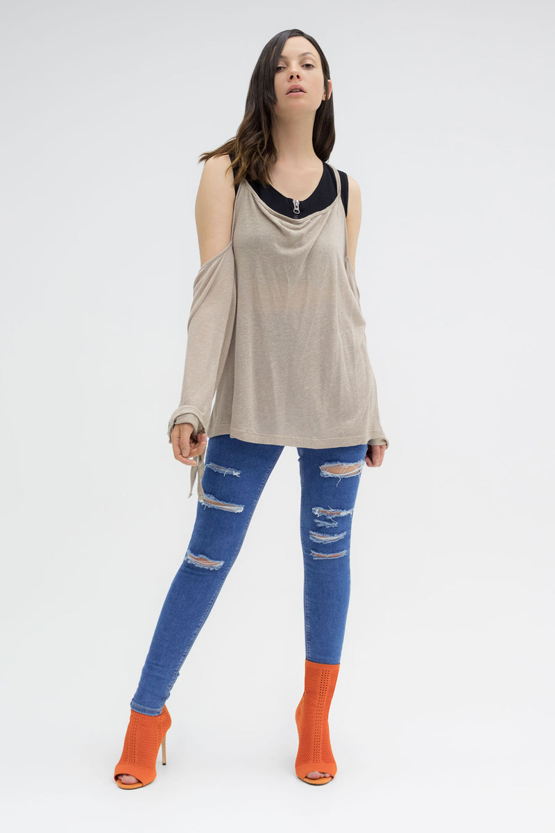 BEJ UZUN T-SHIRT 3110