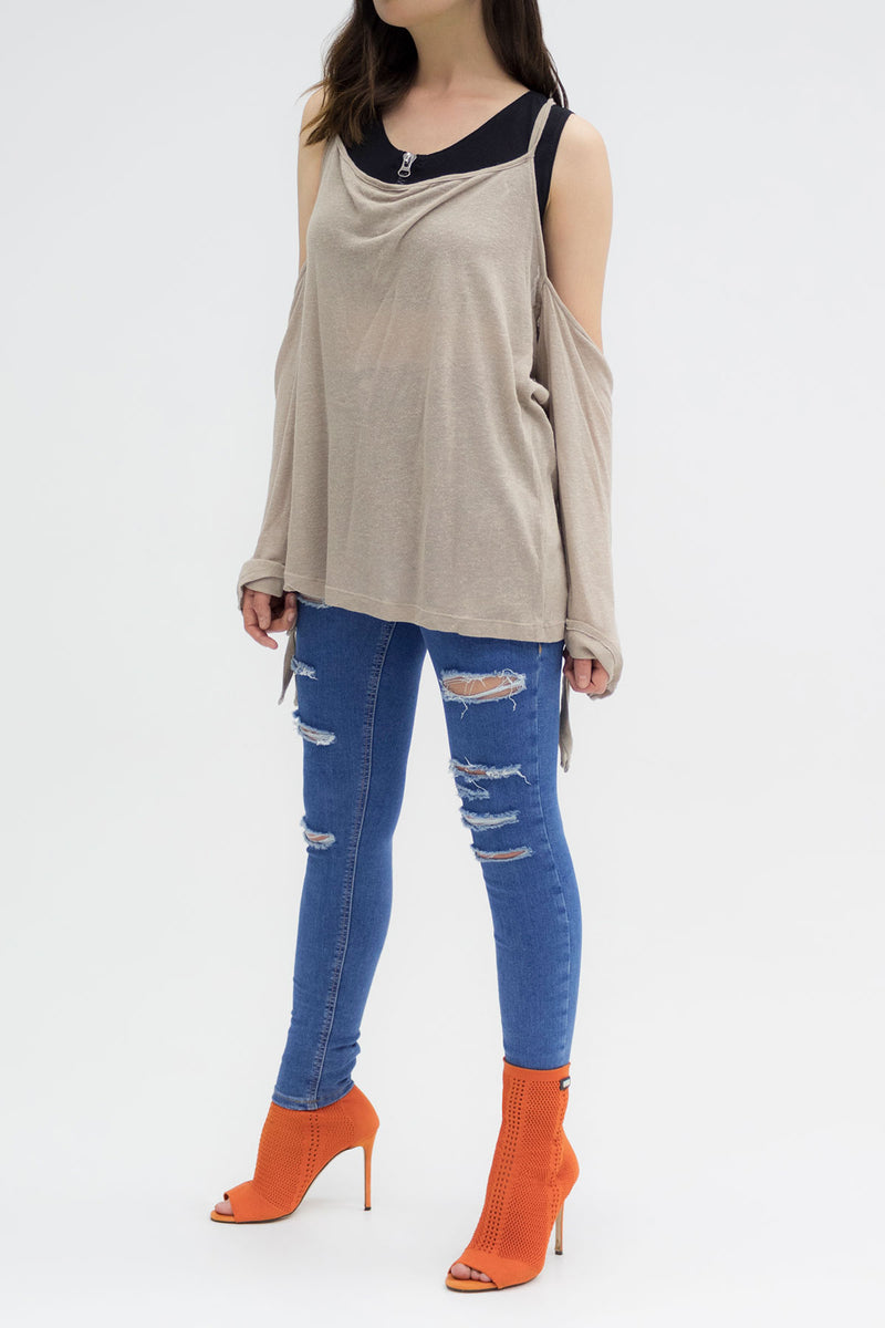 BEJ UZUN T-SHIRT 3110