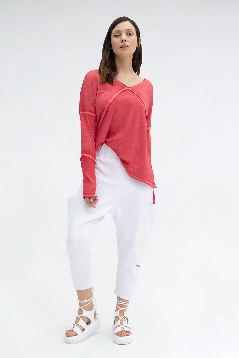 KIRMIZI UZUN T-SHIRT 3168