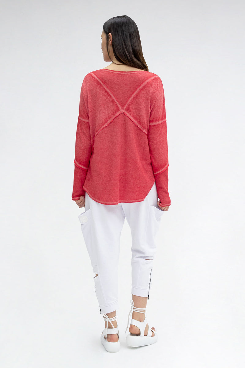 KIRMIZI UZUN T-SHIRT 3168