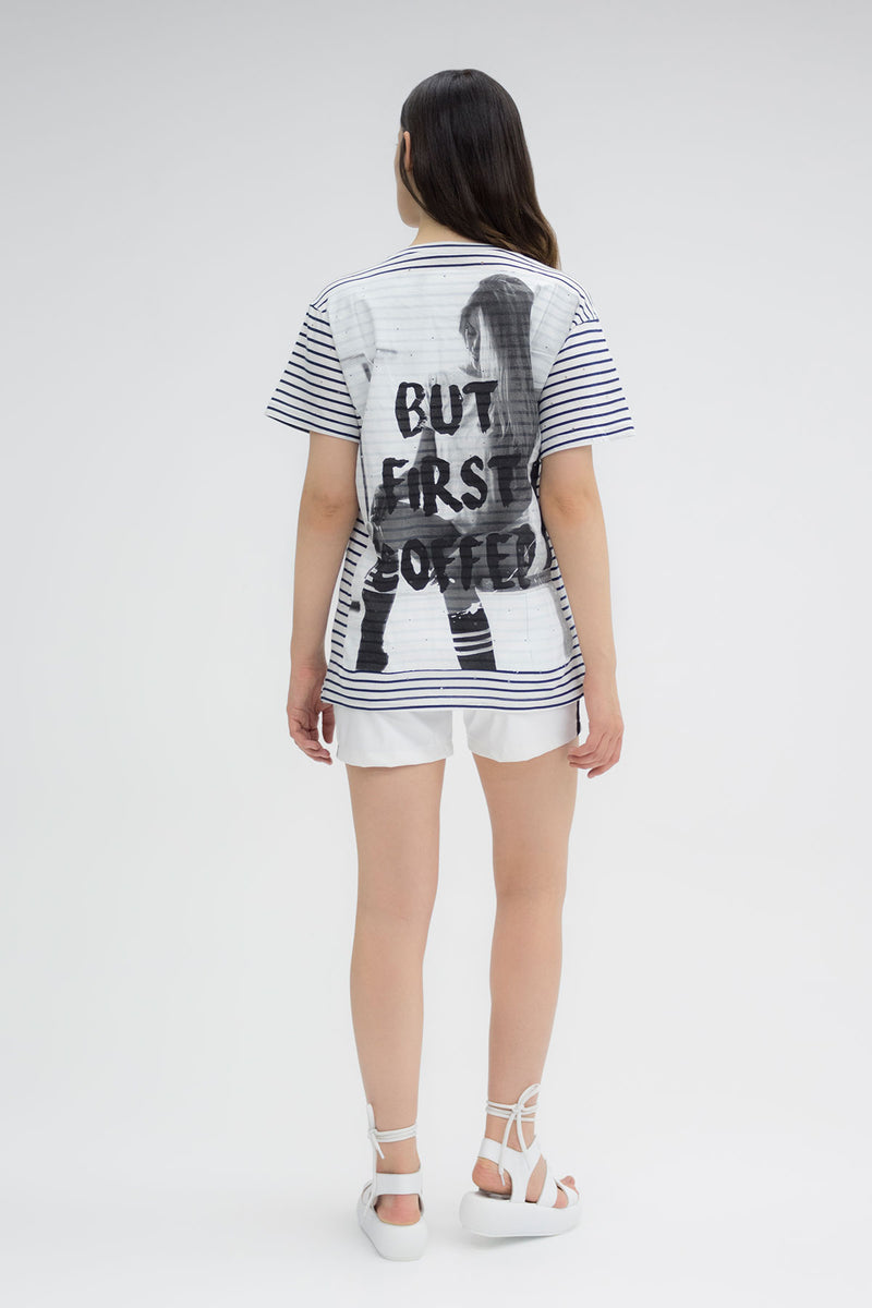 BEYAZ SİYAH T-SHIRT 3425