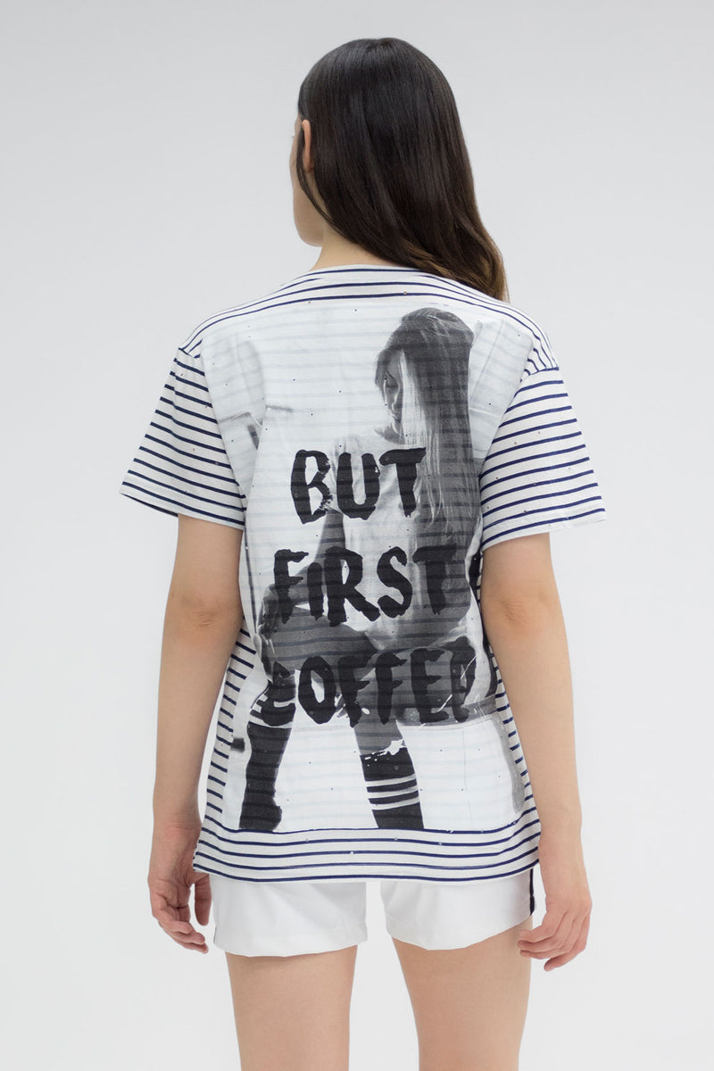 BEYAZ SİYAH T-SHIRT 3425