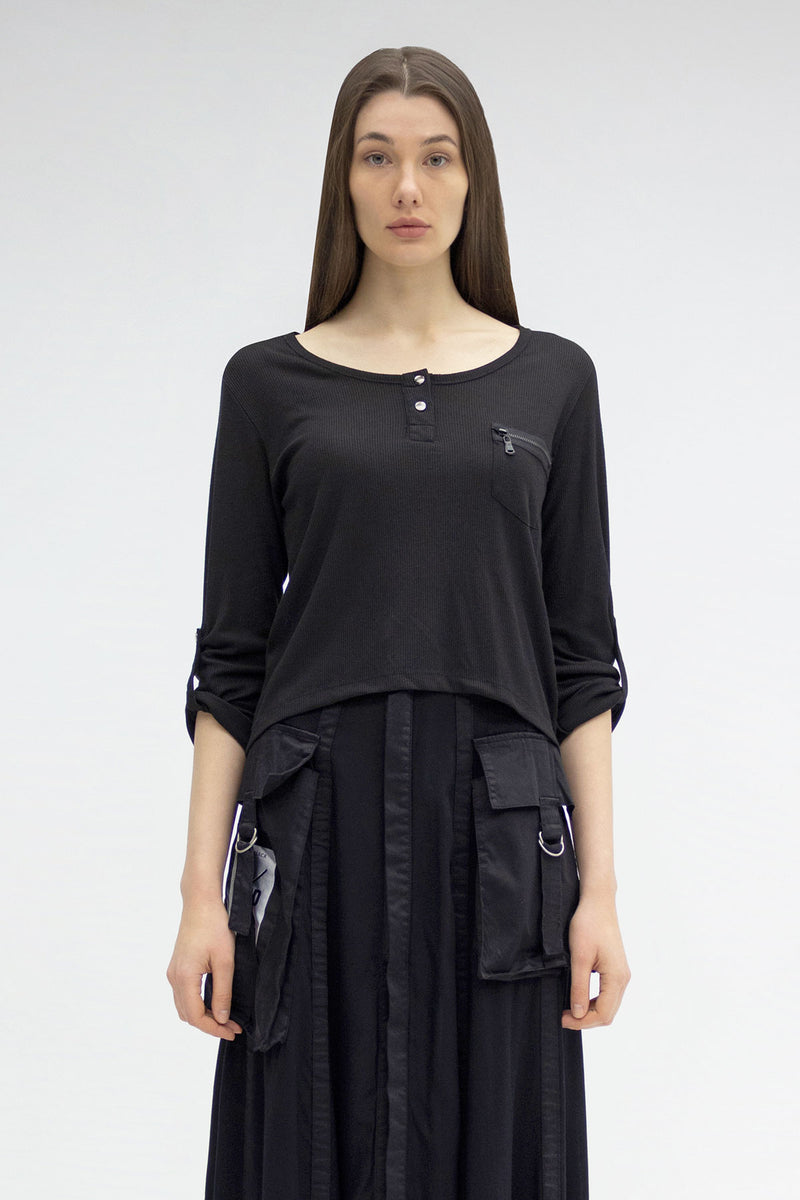 SİYAH UZUN T-SHIRT 5075