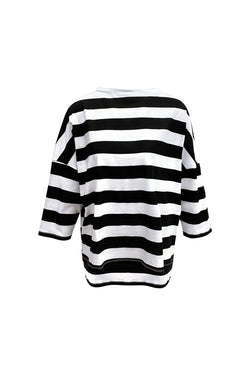 BEYAZ SİYAH UZUN T-SHIRT 7173