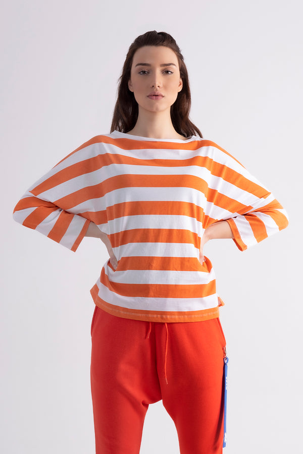 BEYAZ TURUNCU UZUN T-SHIRT 7173