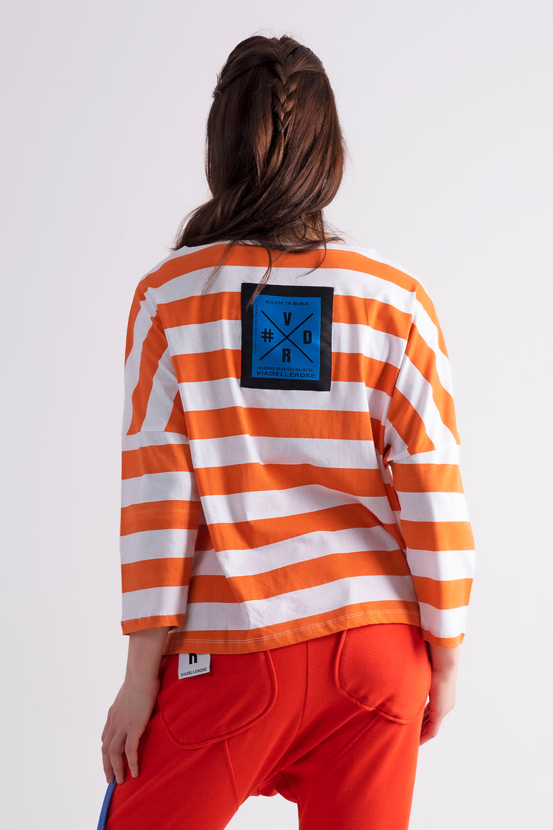 BEYAZ TURUNCU UZUN T-SHIRT 7173