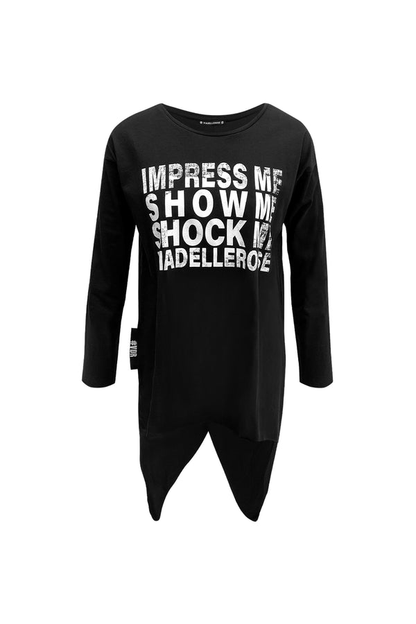 SİYAH UZUN T-SHIRT 7180
