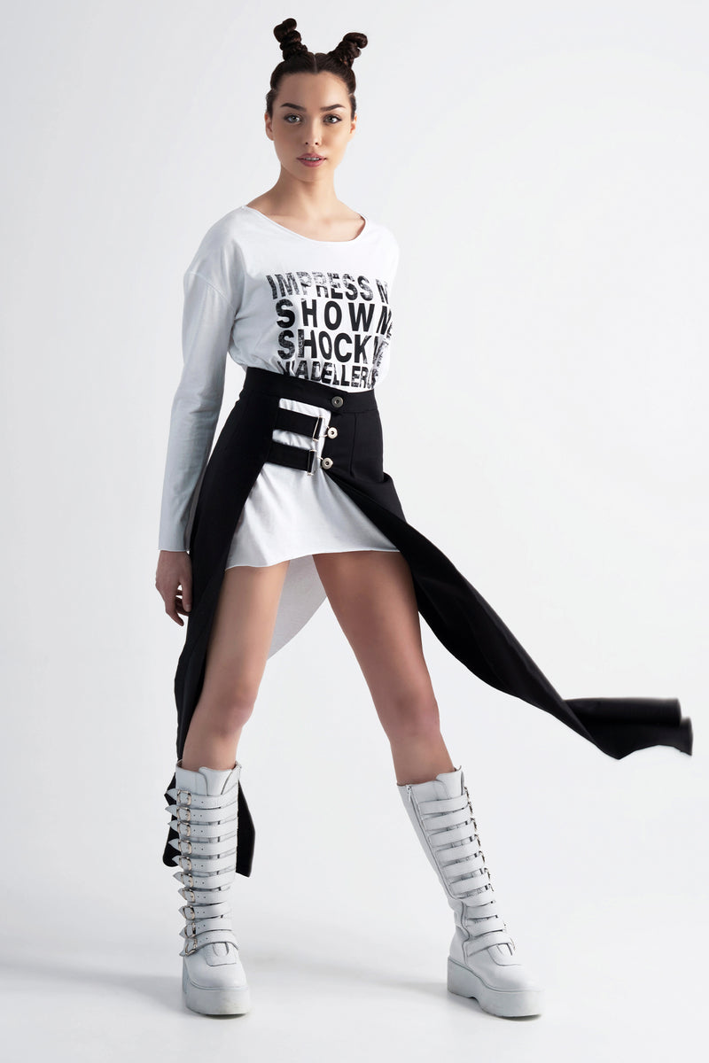SİYAH UZUN T-SHIRT 7180