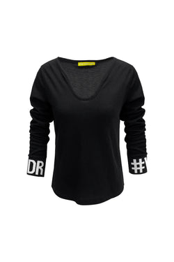 SİYAH UZUN T-SHIRT 7286