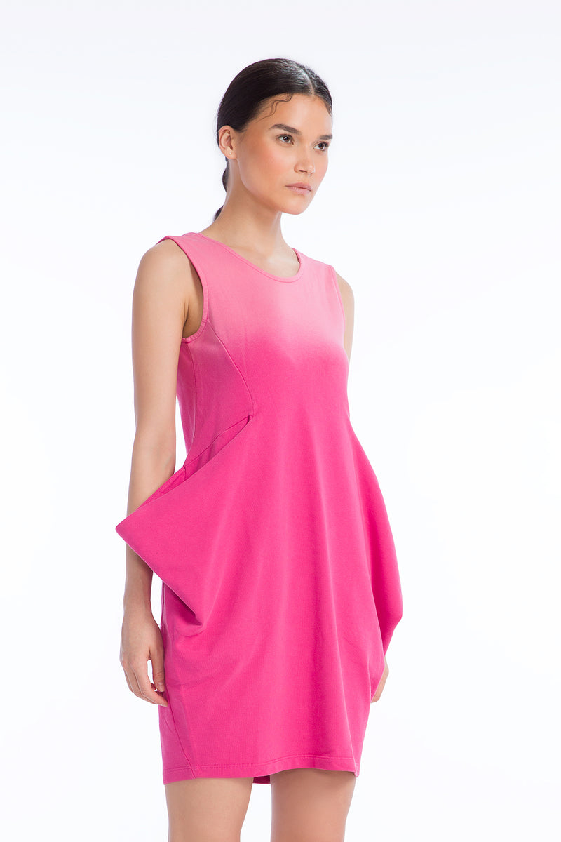 KOYU PEMBE ELBİSE 9202
