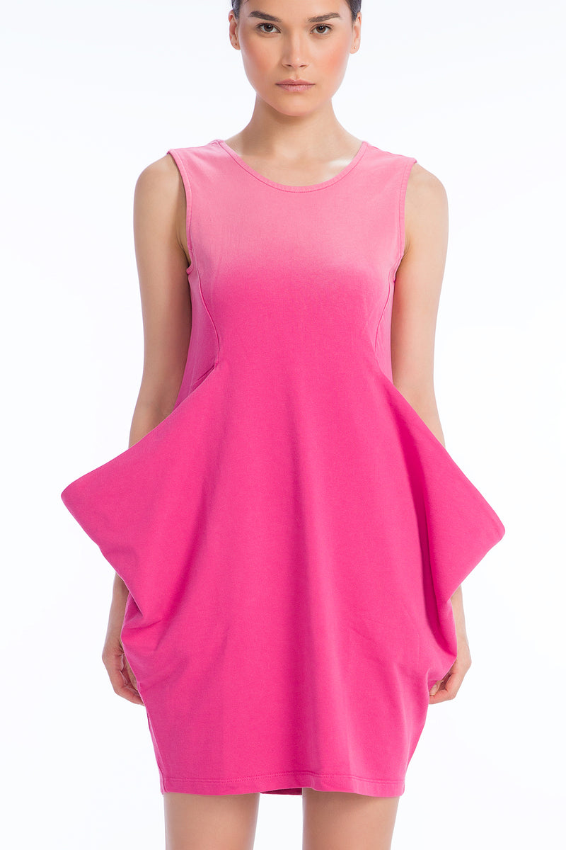 KOYU PEMBE ELBİSE 9202