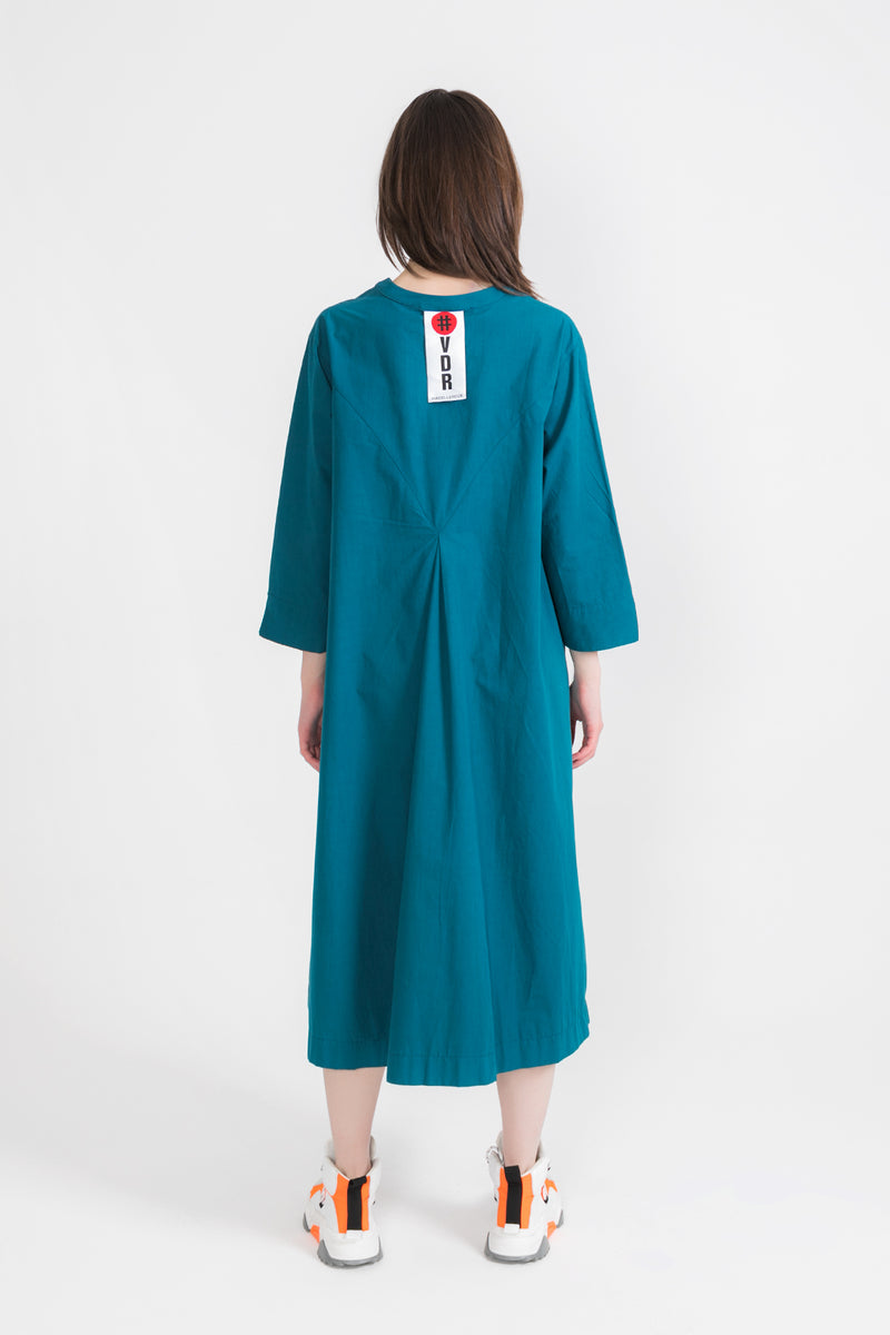 KOYU YEŞİL ELBİSE 9267