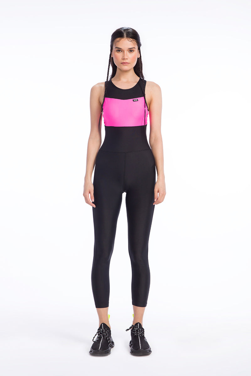 SİYAH PEMBE TULUM 9390
