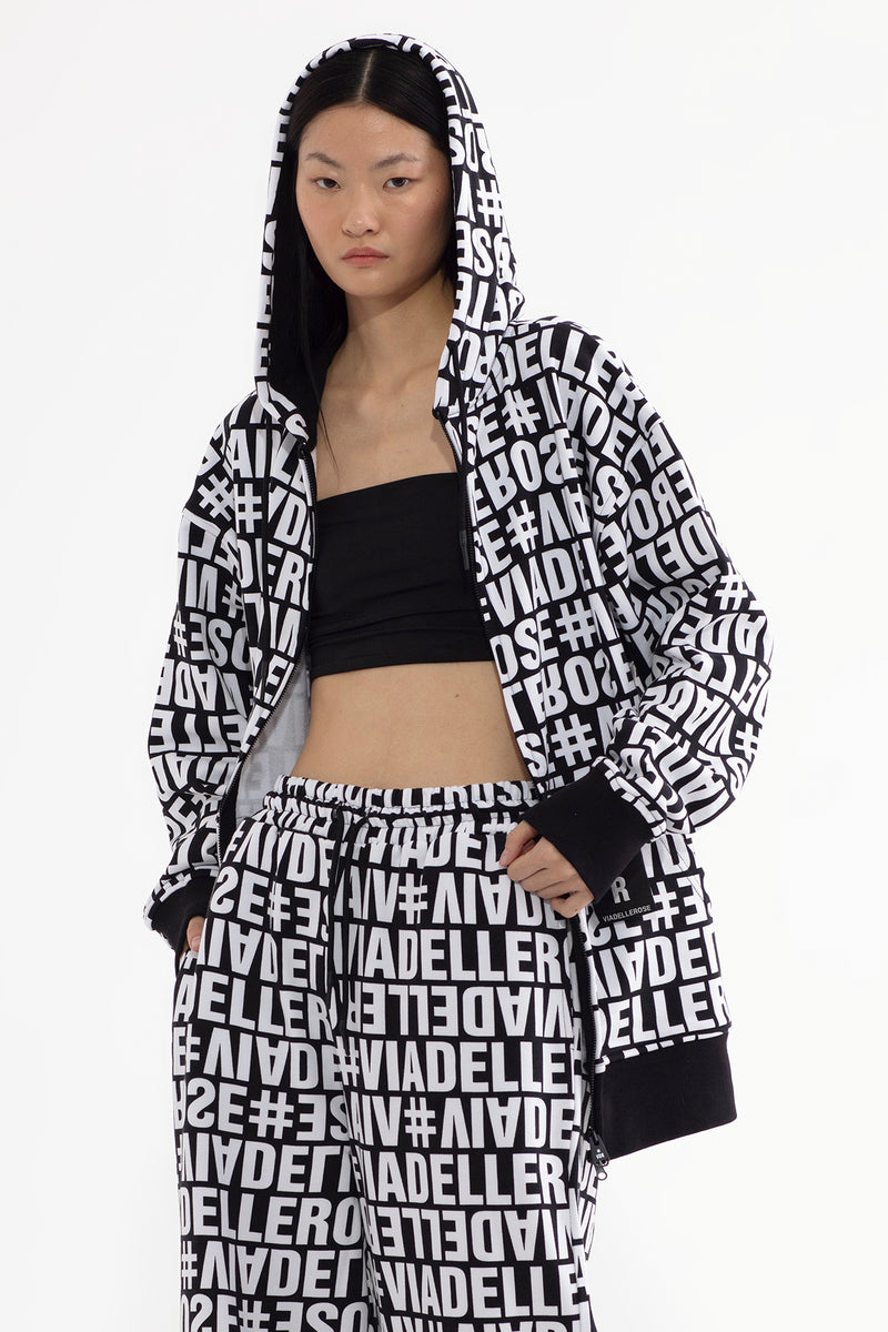 SİYAH BEYAZ SWEATSHIRT 13413