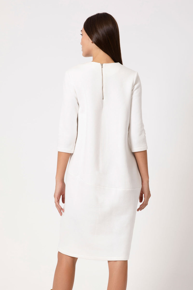 KREM ELBİSE 4585