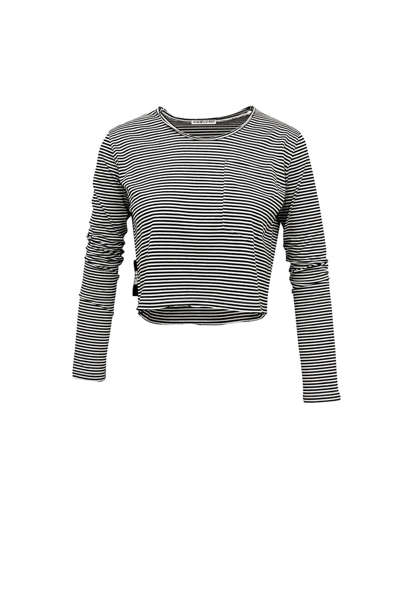 SİYAH BEYAZ UZUN T-SHIRT 6260