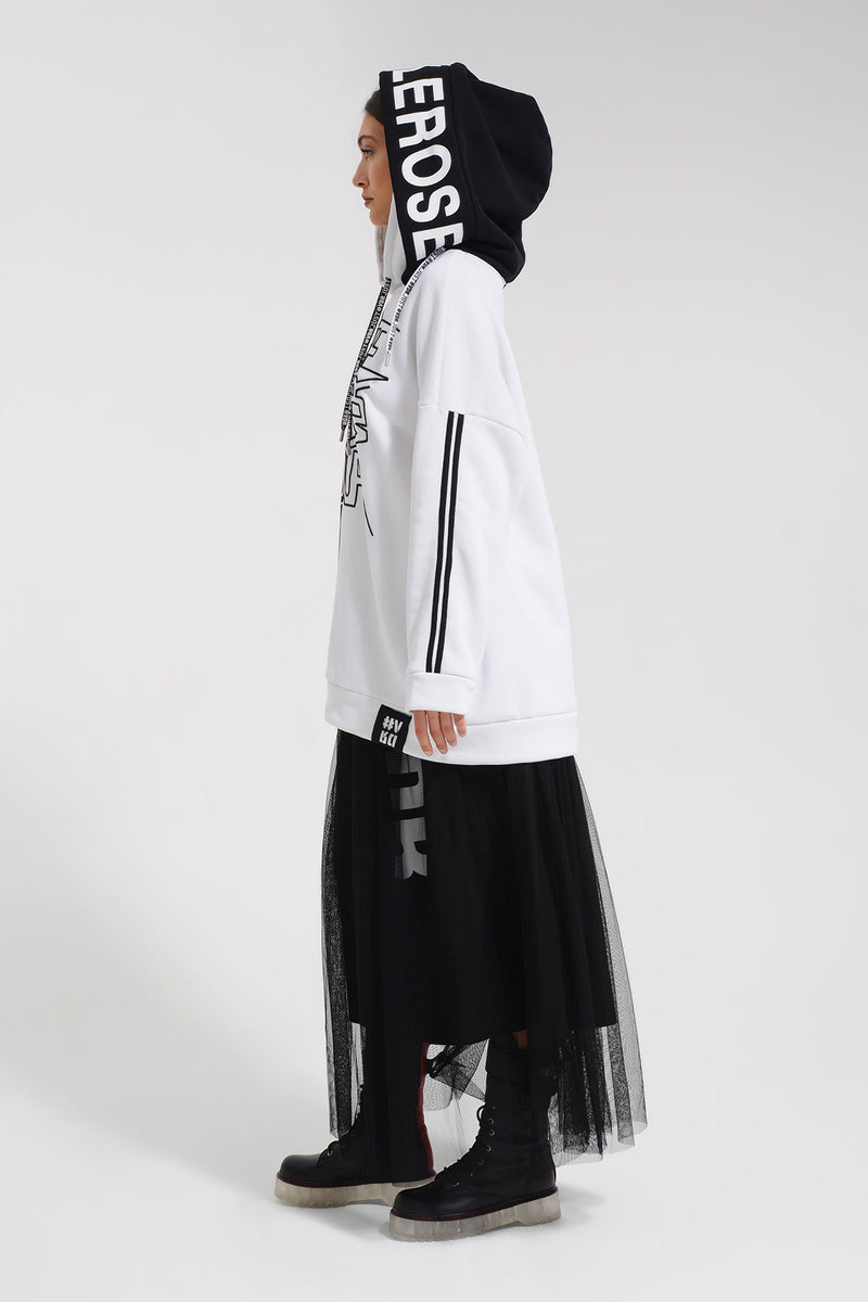 SİYAH BEYAZ SWEATSHIRT 8035