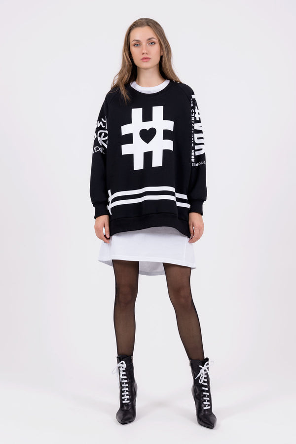 SİYAH SWEATSHIRT 8038