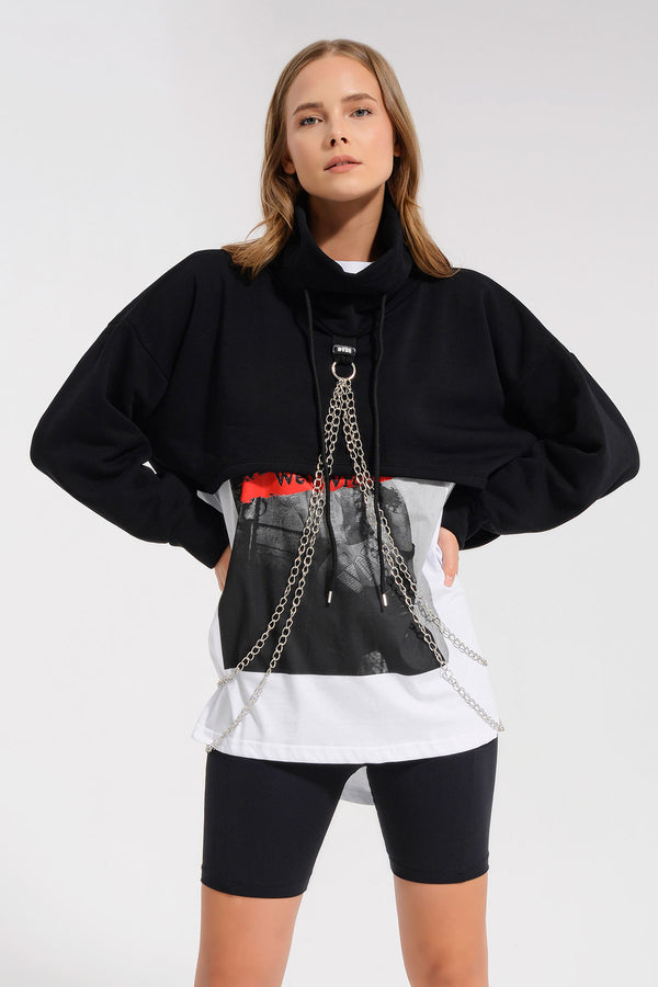 SİYAH SWEATSHIRT 8065