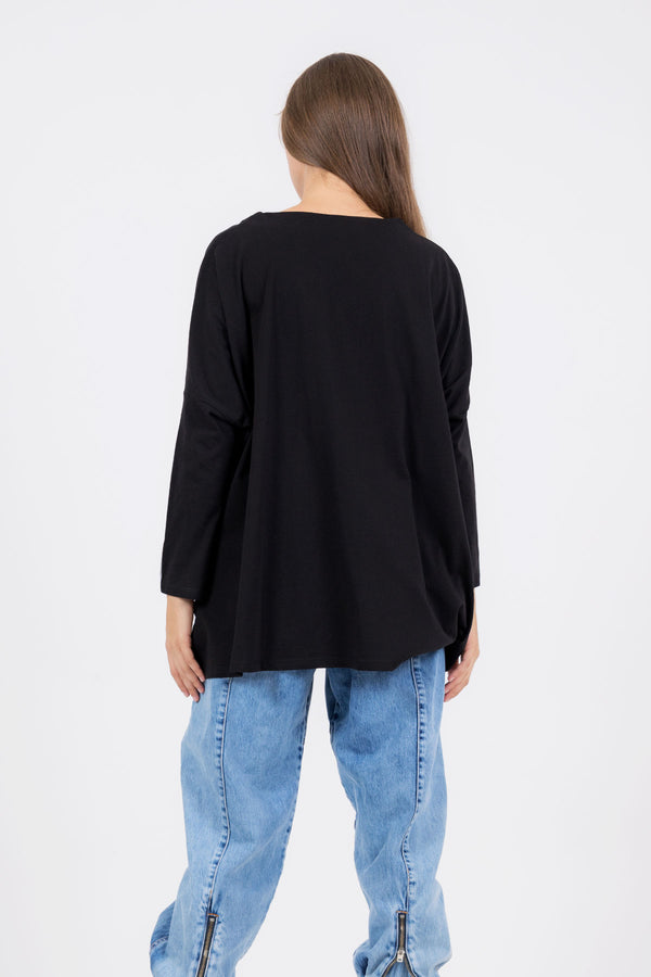 SİYAH UZUN T-SHIRT 8102