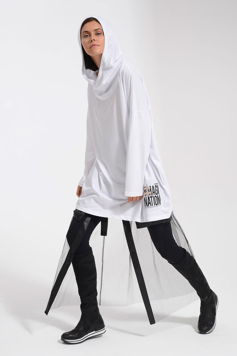 BEYAZ UZUN T-SHIRT 8106