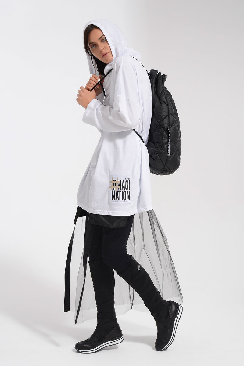 BEYAZ UZUN T-SHIRT 8106