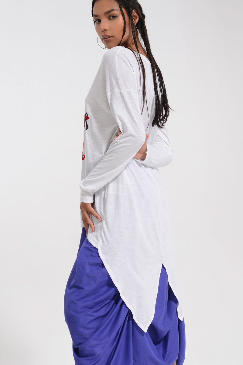 BEYAZ UZUN T-SHIRT 8128