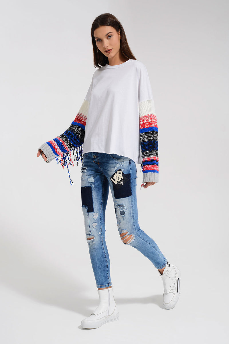 BEYAZ UZUN T-SHIRT 8129