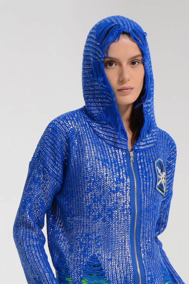 SAKS MAVİSİ GÜMÜŞ KAZAK 8162