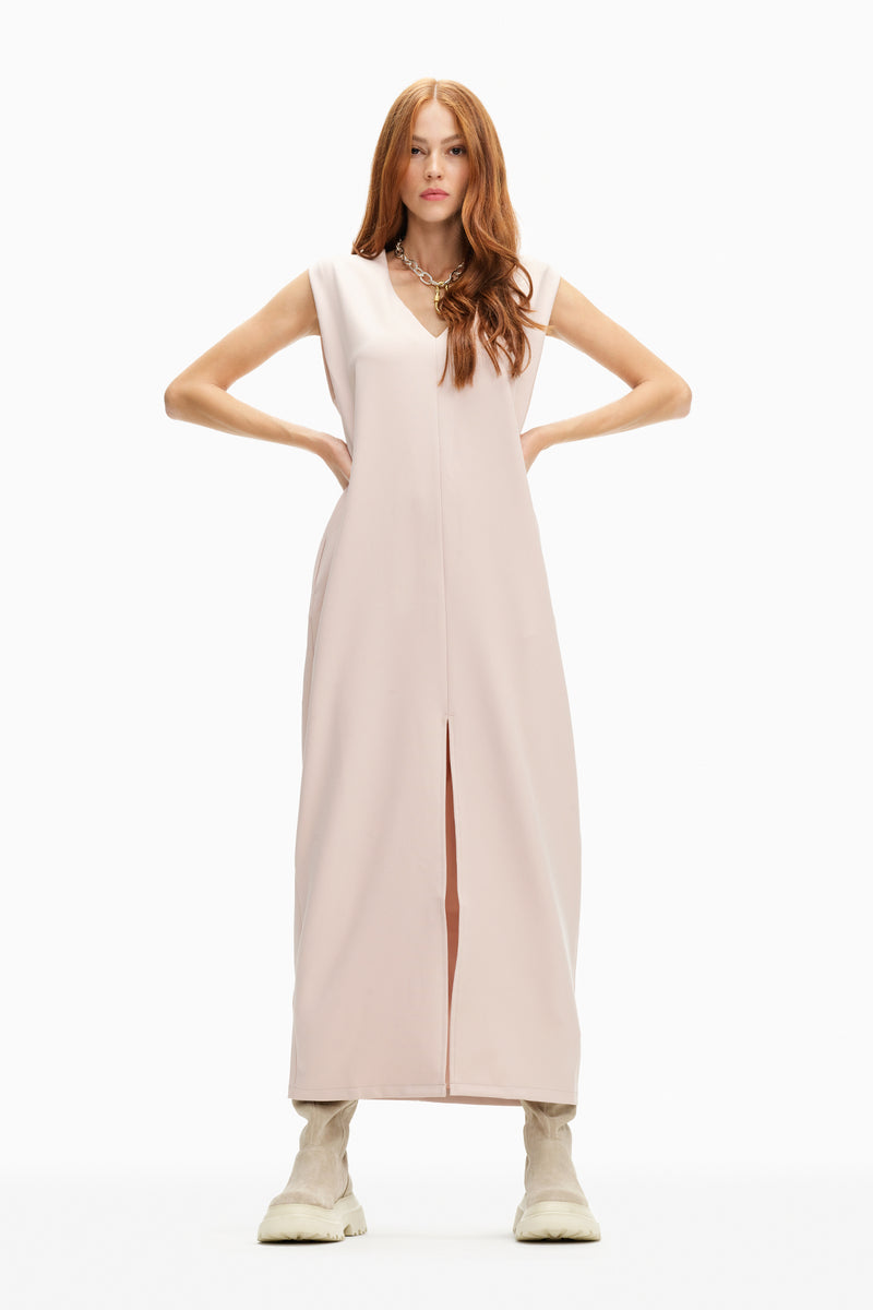 BEJ ELBİSE 10077