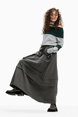 GRİ MELANJ KOYU YEŞİL SWEATSHIRT 10129