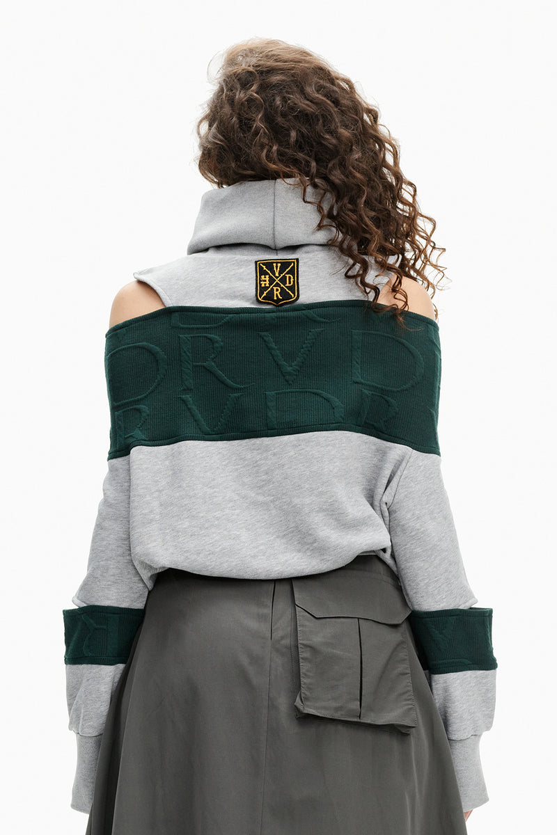 GRİ MELANJ KOYU YEŞİL SWEATSHIRT 10129