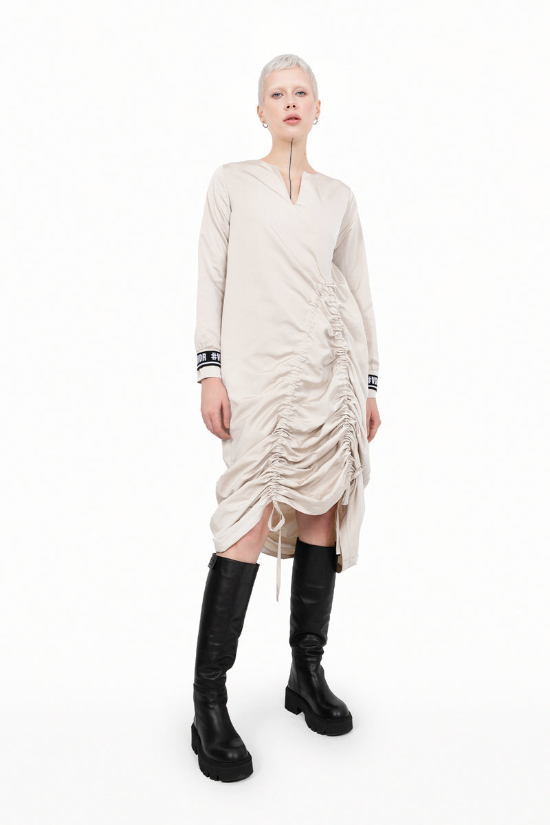 BEJ ELBİSE 10524